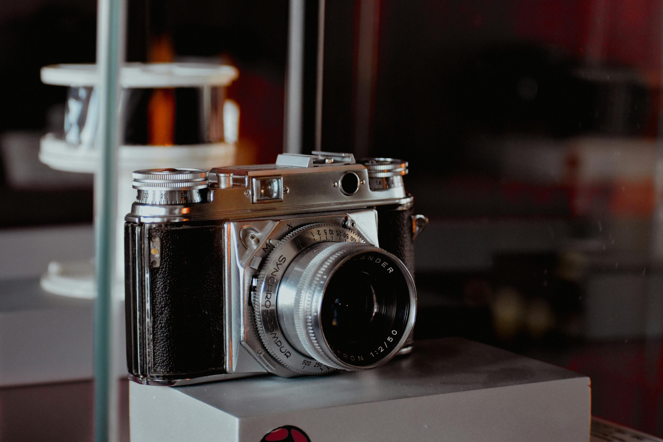 Close-up of a Vintage Film Camera